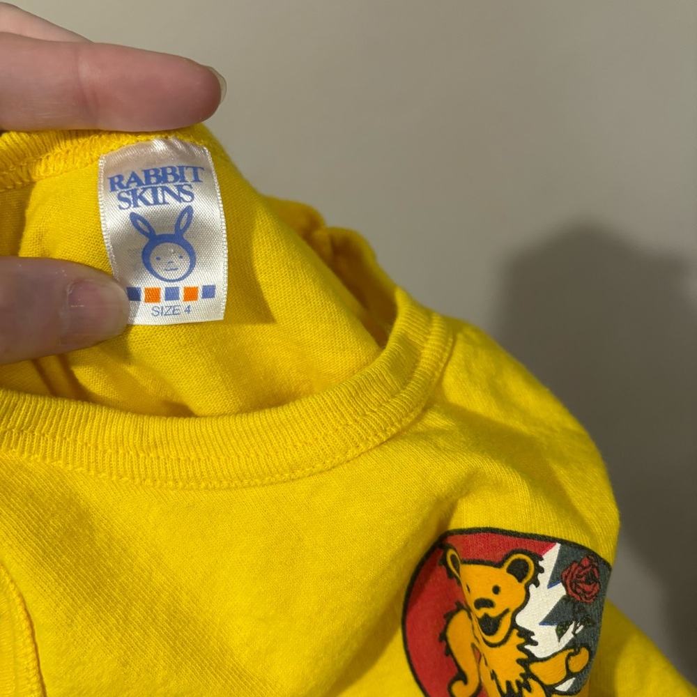 Grateful Dead Dress Yellow Kids Size 4 - Picture 6 of 6